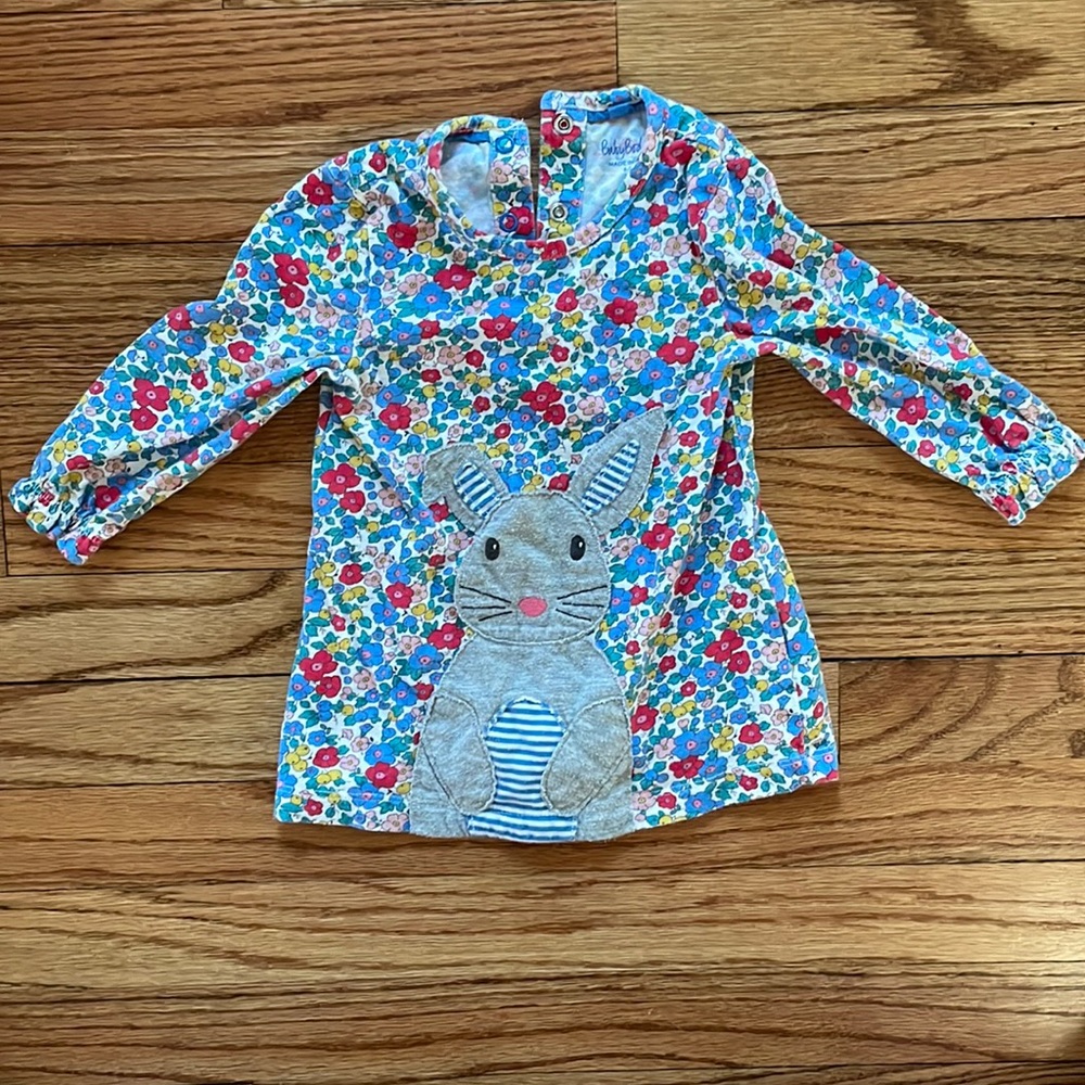 Baby Boden Bunny Appliqué Top